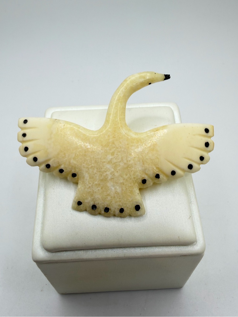 Antique Possible Alaskan Eskimo Art, Carved Walrus Tusk Brooch/Pin